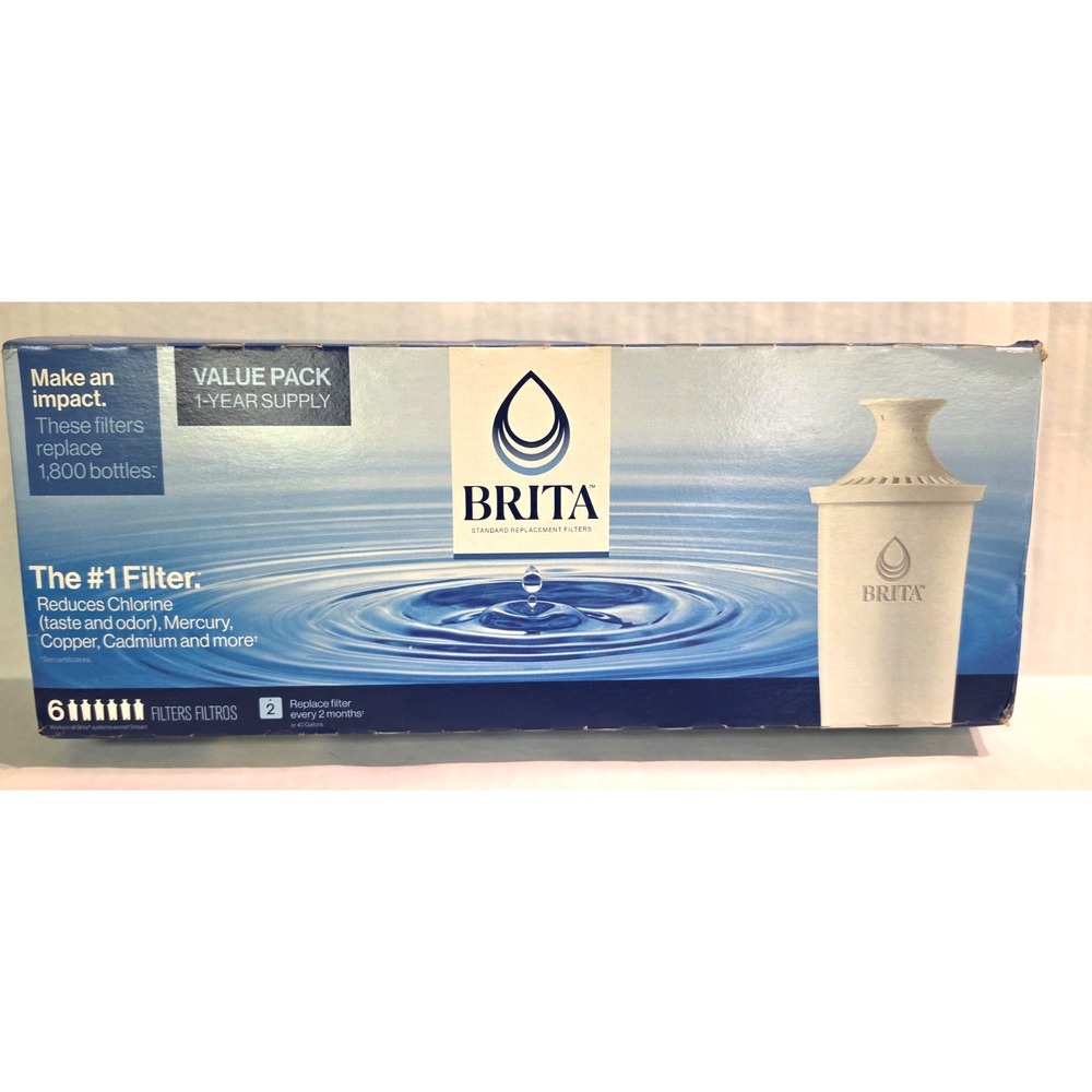 Brita Standard Replacement Filters 6-Pack fits all Brita systems** Sealed